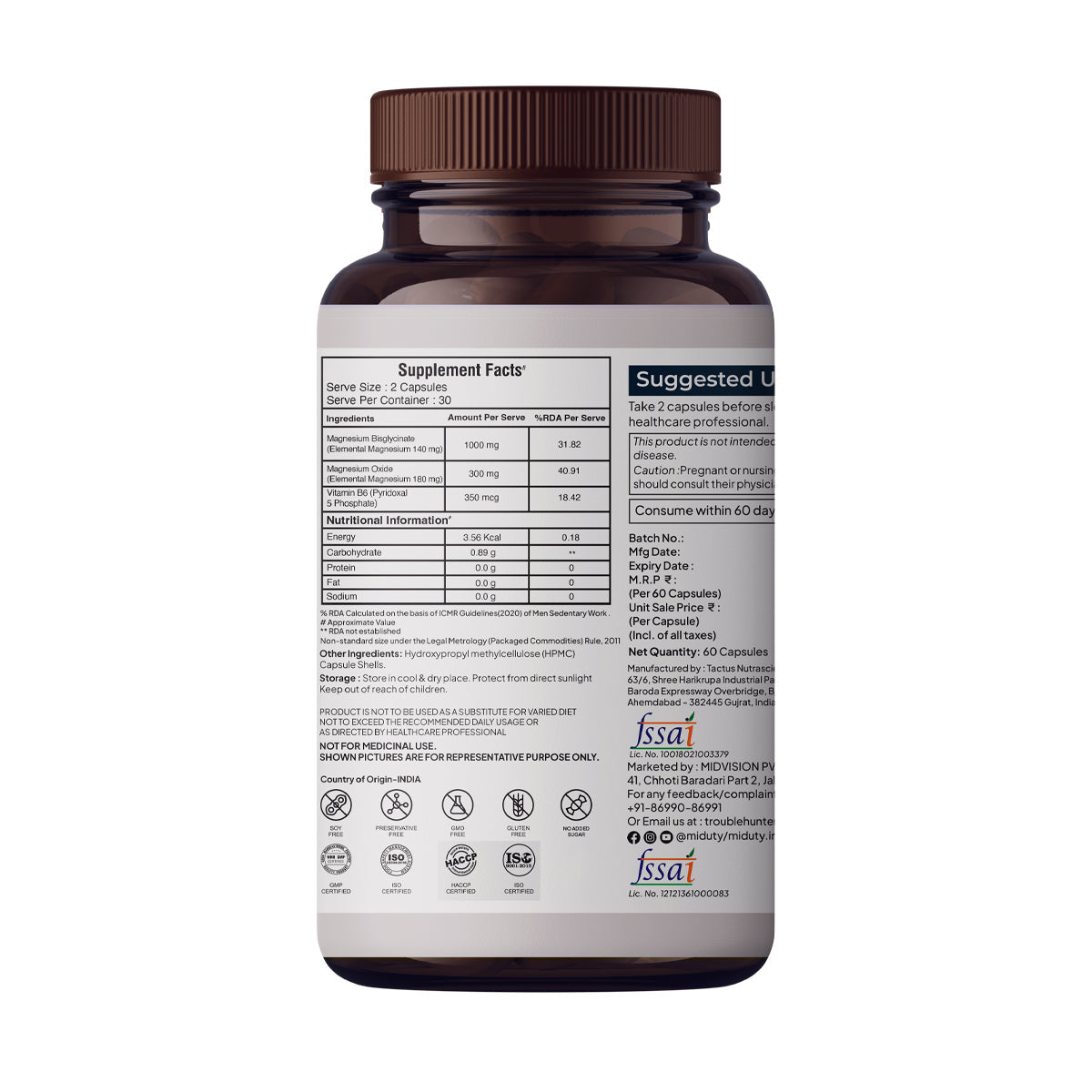 Miduty by Palak Notes Magnesium Relax Capsules