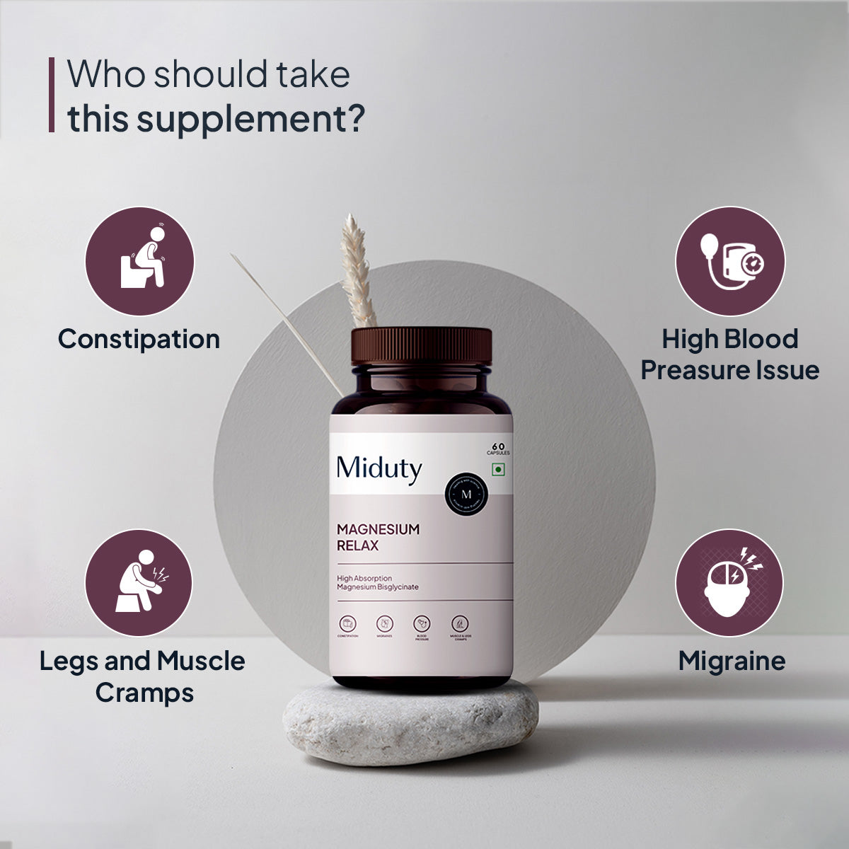 Miduty by Palak Notes Magnesium Relax Capsules