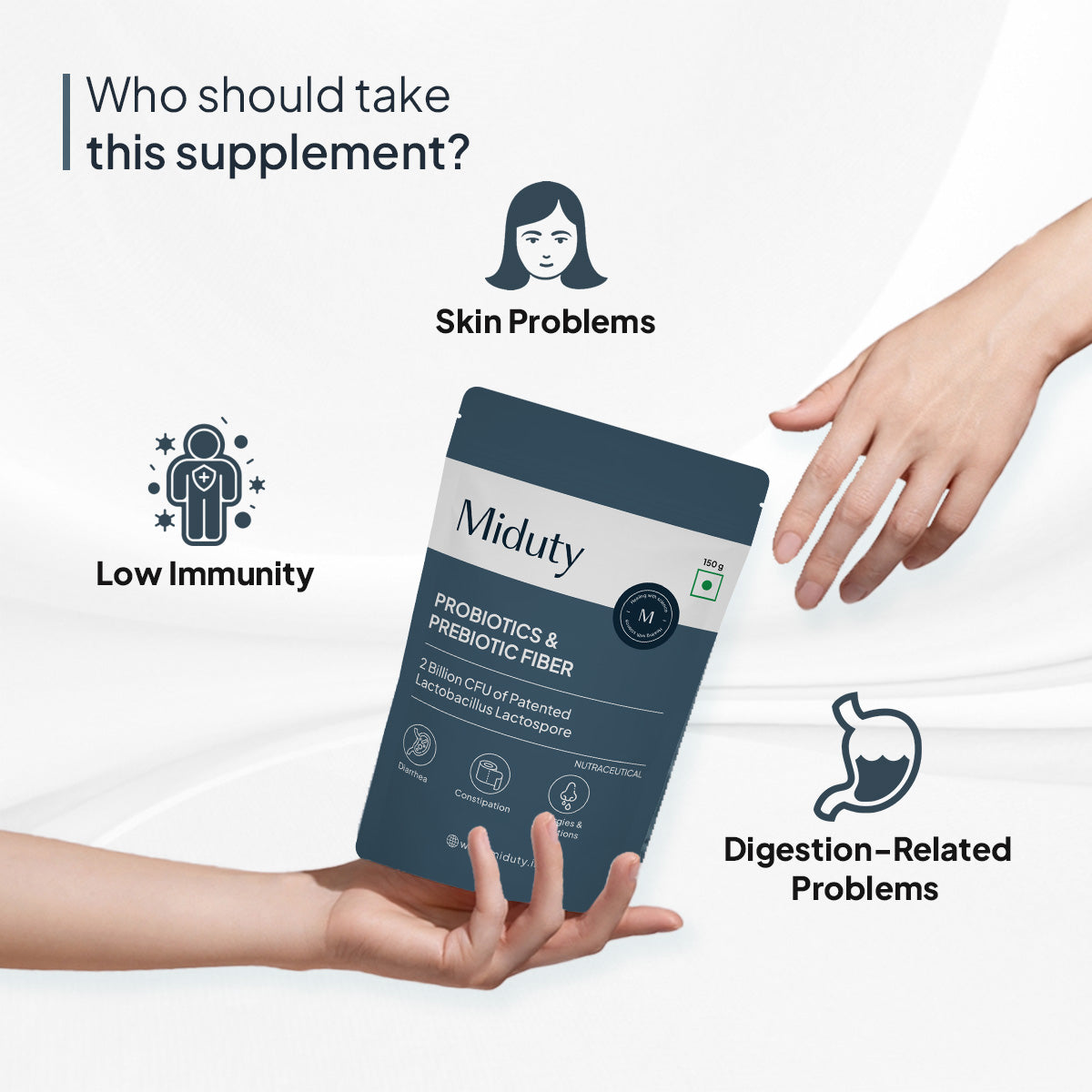 Miduty by Palak Notes Probiotics & Prebiotic Fiber powder