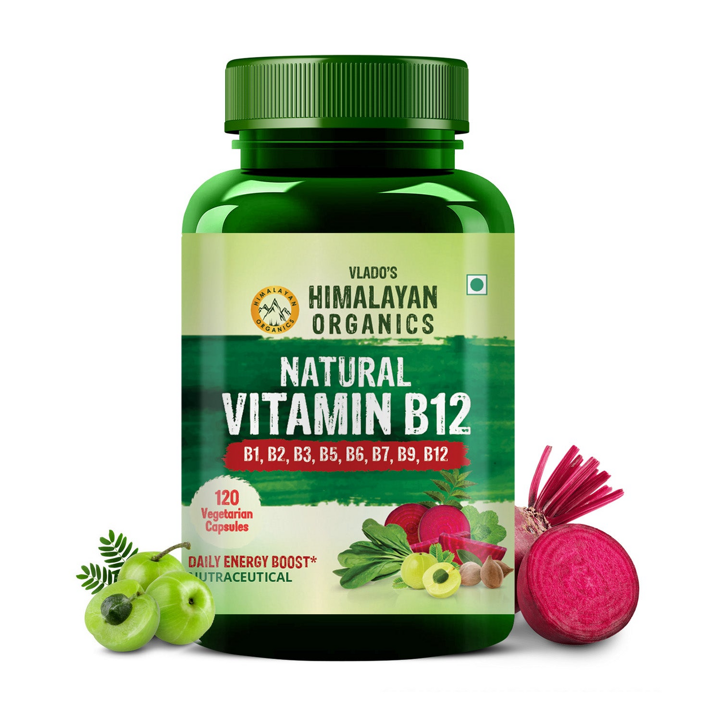 Himalayan Organics Organic B12 500mg Vegetarian Capsules