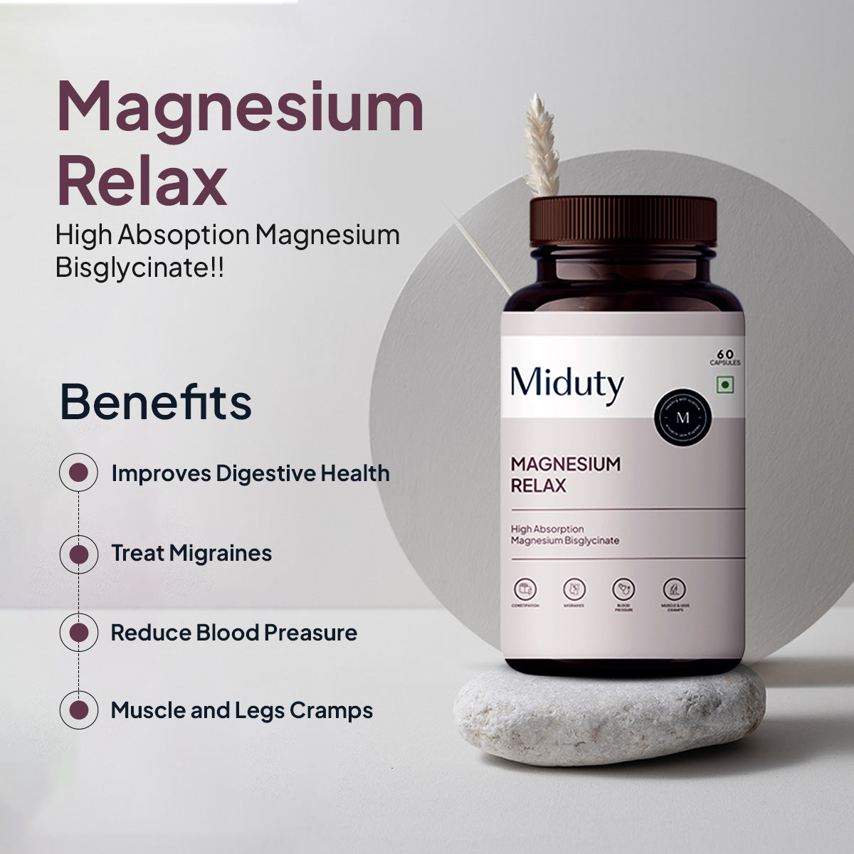 Miduty by Palak Notes Magnesium Relax Capsules