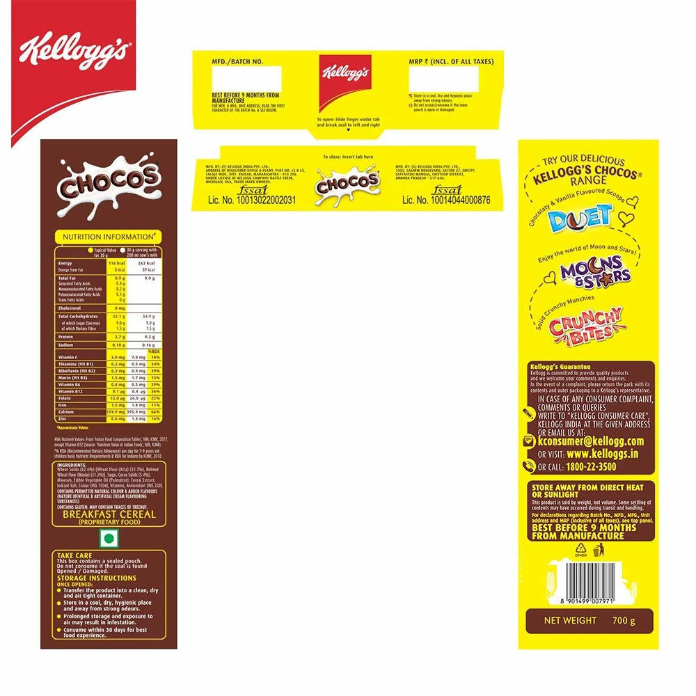 Kellogg's Chocos For Kids, Multigrain Energy, More Chocolatey, Kids Breakfast Cereal