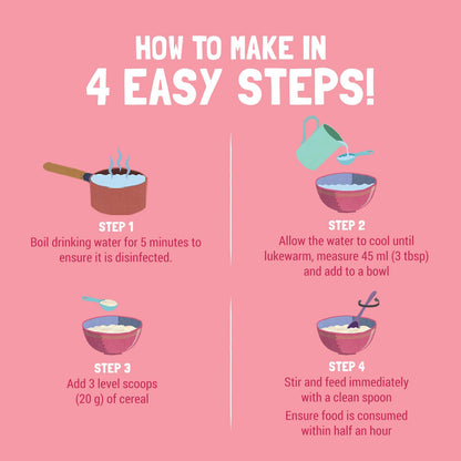 Slurrp Farm Instant Cereal With Ragi, Rice & Strawberry with Milk