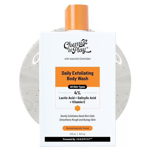 Chemist At Play Exfoliating Body Wash, 4% (Salicylic Acid, Vitamin E and Lactic Acid)