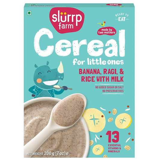 Slurrp Farm Banana, Ragi & Rice With Milk Cereal For Little Ones