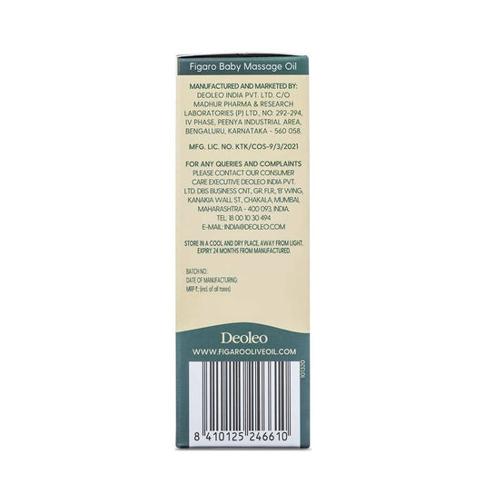 Figaro Baby Massage Oil With Natural Olive Oil, Enriched With Vitamin E