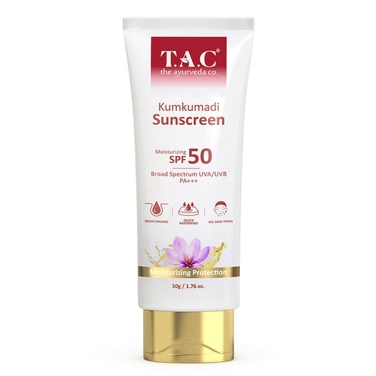 TAC - The Ayurveda Co. Kumkumadi Sunscreen Ultra Light SPF 50 with UVA/UVB PA+++