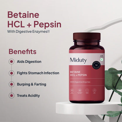 Miduty by Palak Notes Betaine HCL + Pepsin Capsules