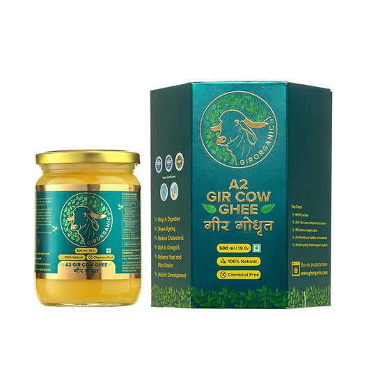 GirOrganic A2 Gir Cow Ghee - Pure A2 Gir Cow Ghee, Organic Grass Fed Ghee