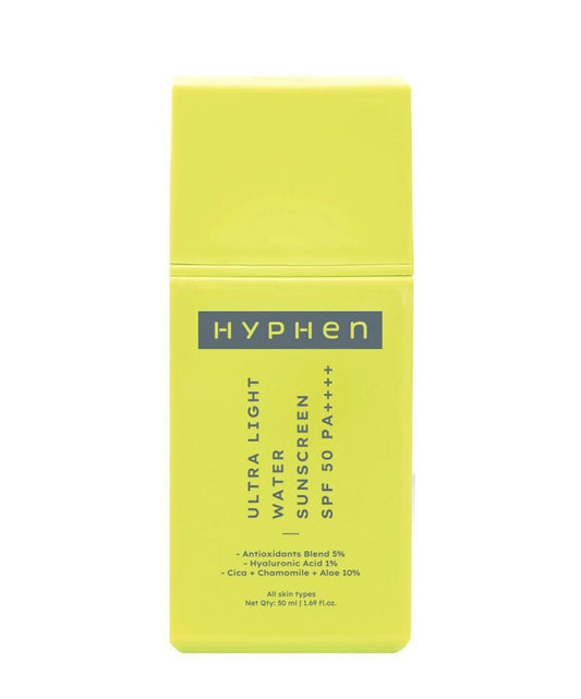 Hyphen By Kriti Sanon Ultra Light Water Sunscreen SPF 50 PA++++ UVA-UVB & Blue Light Protection, No White Cast, For Men & Women